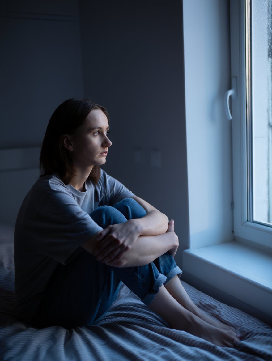 Женщина в подавленном состоянии